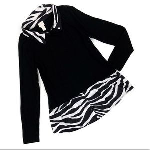 Chico’s Animal Print Zebra 2 in 1 Sweater Shirt